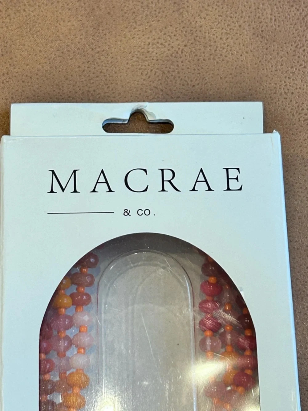 MACRAE & CO. Phone Crossbody Gold Plated Natural Stones Universal Orange Hue NIB